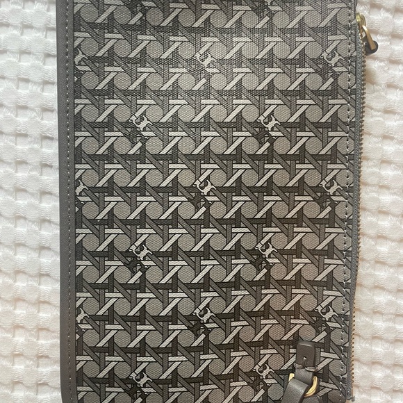 Tory Burch Gray Geometric Print Tote - Picture 9 of 15